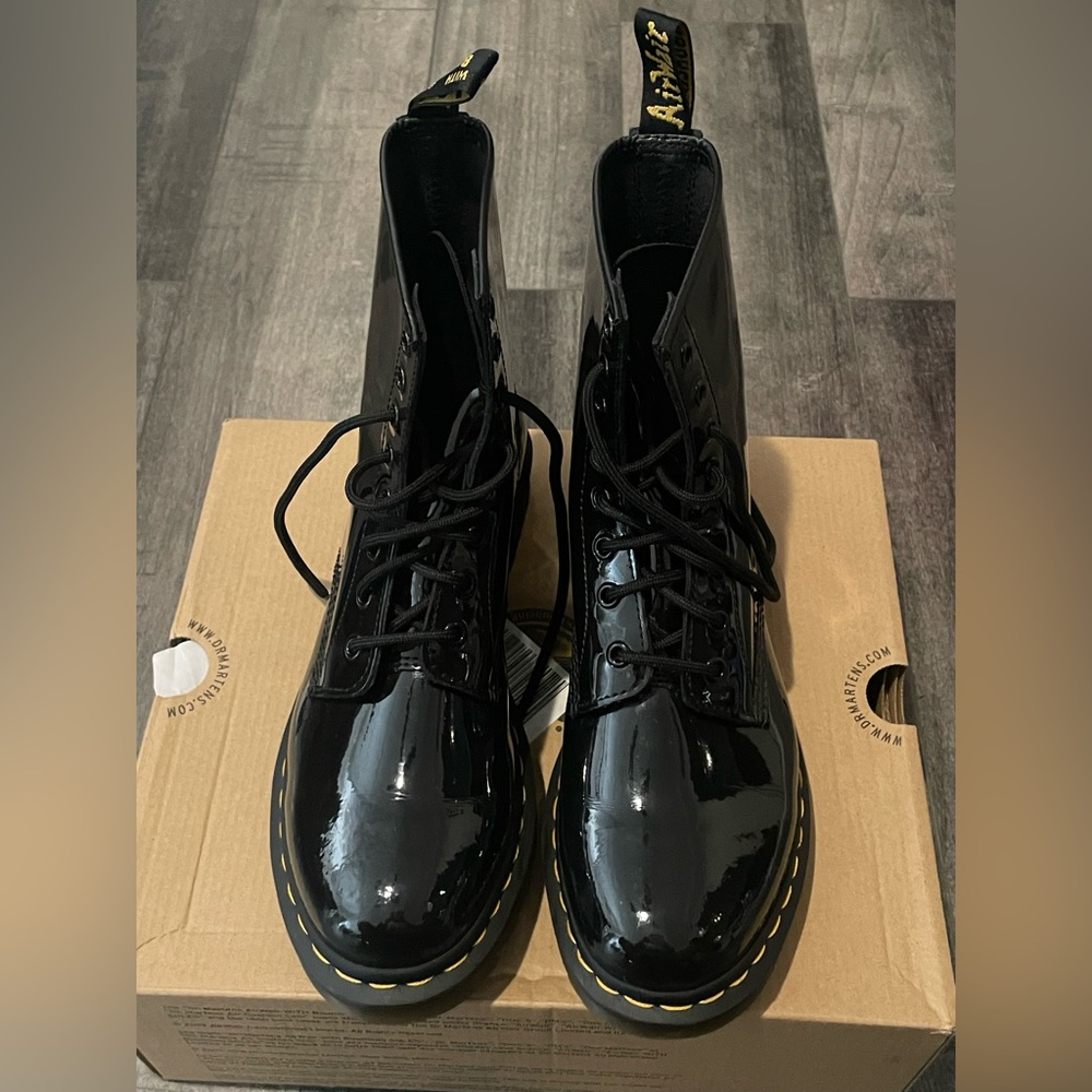 Dr. Martens 1460 Patent Leather Lace Up Boots